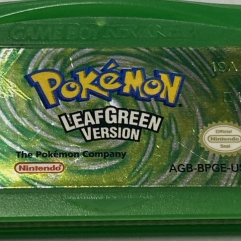 Pokemon LeafGreen Version Game Boy Advance Green Cartridge